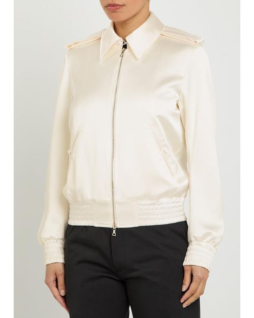 AARON ESH Natural Blouson Satin Flight Jacket
