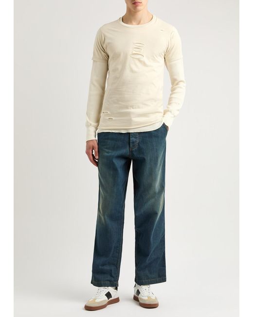 Maison Margiela Natural Distressed Layered Cotton Top for men