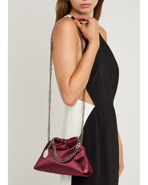 Stella McCartney Purple Falabella Drawstring Satin Cross-Body Bag
