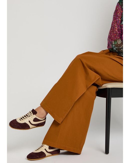 Dries Van Noten Brown Dustin Panelled Suede Sneakers