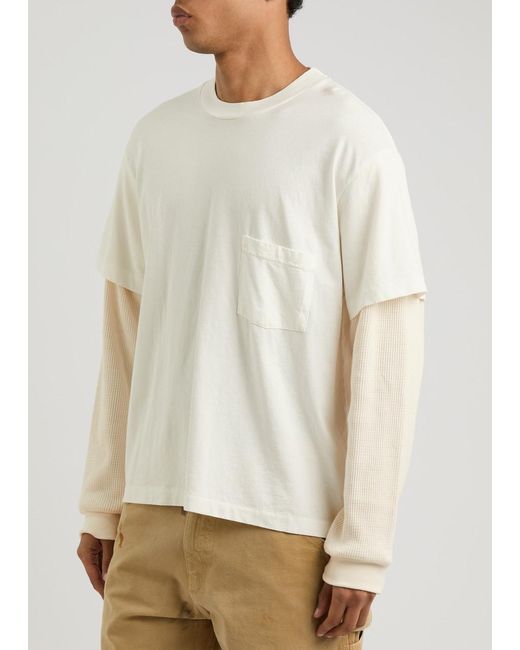CHERRY LA White Printed Layered Cotton Top for men