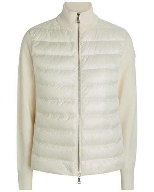 Moncler White Padded Wool And Nylon Jacket