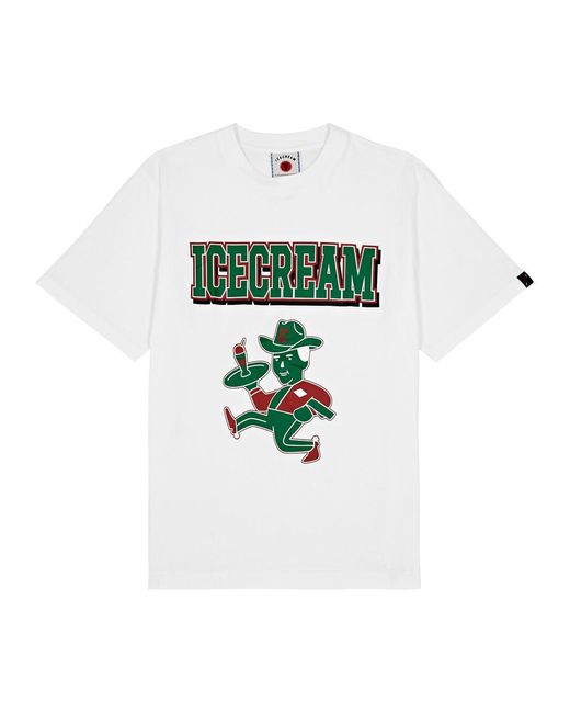 ICECREAM White Served Up Printed Cotton T-Shirt for men