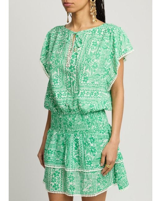Melissa Odabash Keri Printed Mini Dress in Green | Lyst Melissa Odabash Keri Printed Mini Dress in Green | Lyst