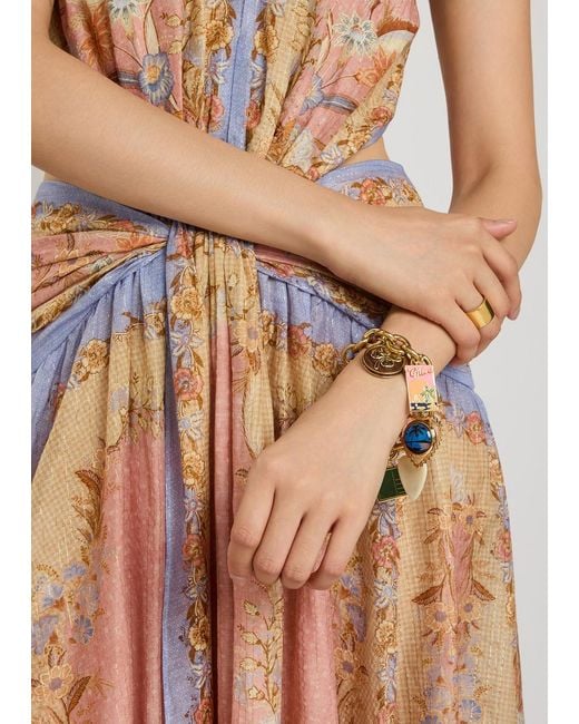 Chloé Metallic The Chloé Postcards Charm Chain Bracelet