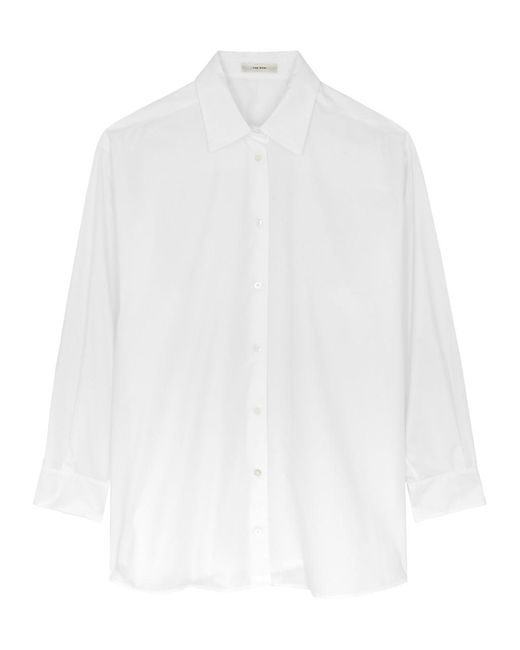 The Row White Luke Cotton-Poplin Shirt