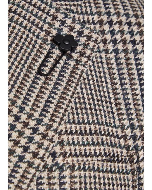 Lardini Gray Houndstooth Wool And Silk-Blend Designer Blazer Uk40 for men