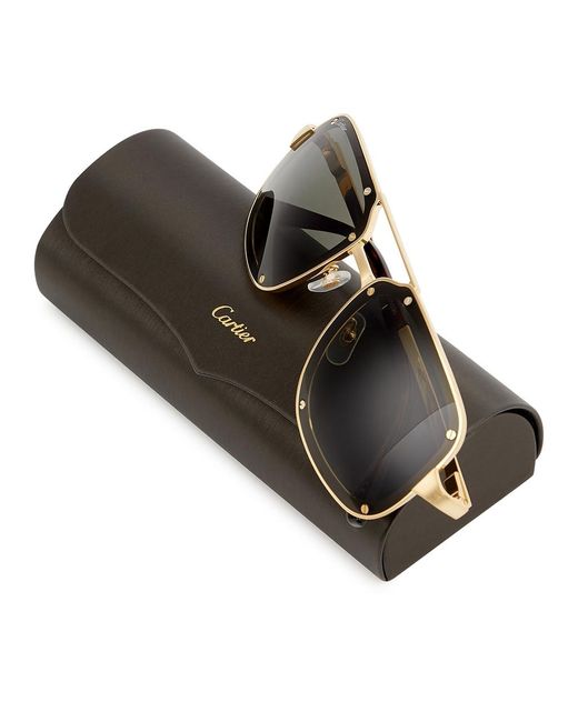 Cartier Metallic Aviator-Style Sunglasses for men