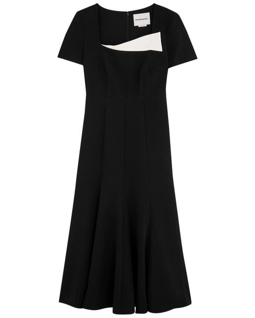 Roland Mouret Black Crepe Midi Dress