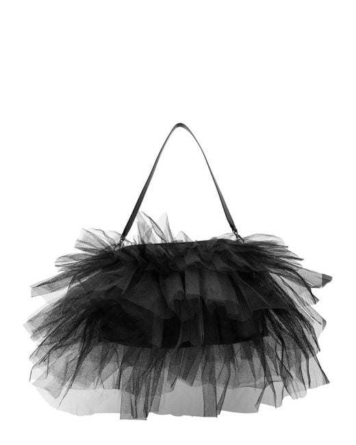 Simone Rocha Black Frilly Tutu Nylon Shoulder Bag