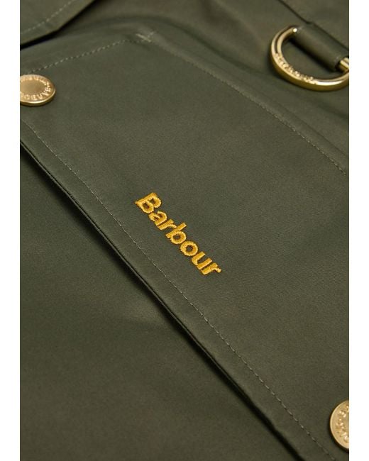 Barbour Green Arla Waterproof Hooded Cotton-Blend Jacket