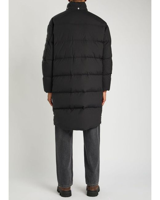 Moose Knuckles Black Everest Long Shell Puffer Coat for men