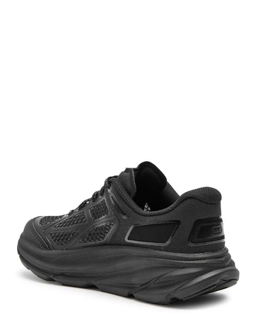Hoka One One Black Clifton One9 Panelled Mesh Sneakers