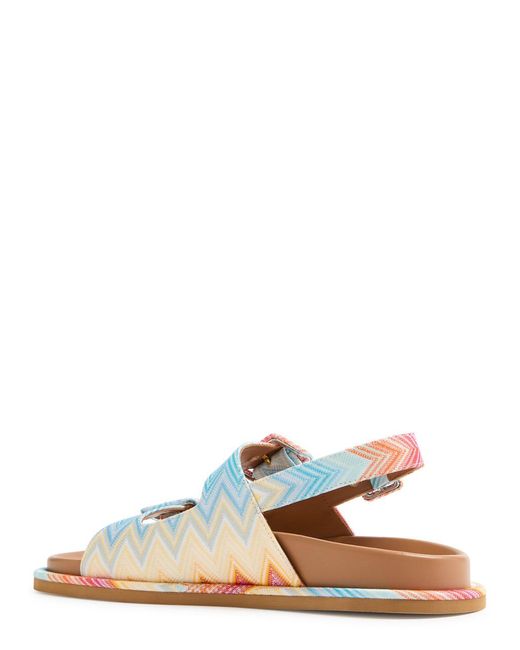 Missoni Pink Mia Wave Zigzag Leather Sandals