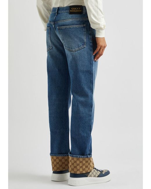 Gucci Blue gg Supreme Straight-leg Jeans for men