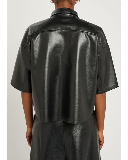 Citizens of Humanity Black Frances Faux Leather Shirt