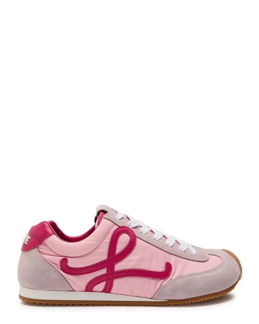Loewe Pink Ballet Runner 2.0 Panelled Brushed Suede Sneakers
