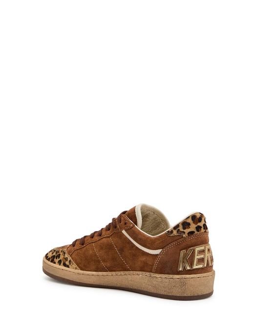 Golden Goose Deluxe Brand Brown Ball Star-Print Suede Sneakers