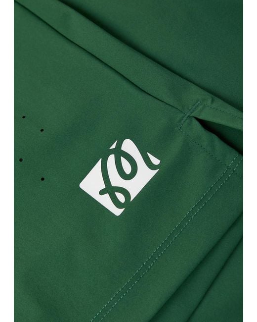 Malbon Green Performance 2-1 Logo Stretch-Jersey Shorts for men