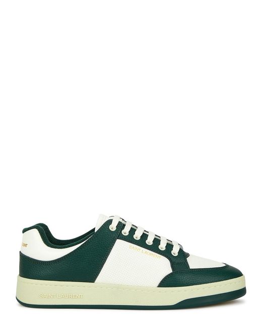 Saint Laurent Green Sl/61 Panelled Leather Sneakers for men