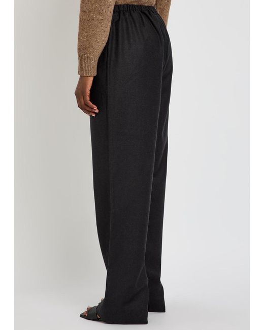 Rohe Black Relaxed Straight-Leg Wool Trousers