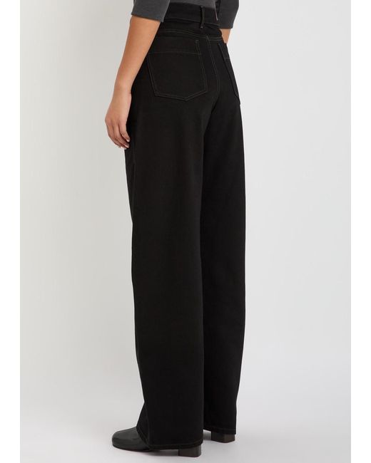 Lemaire Black Curved-Leg Denim Jeans