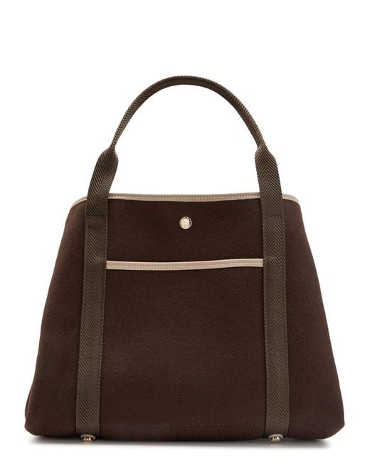 Rue de Verneuil Brown Traversée M Pockets Whip Wool Tote Bag