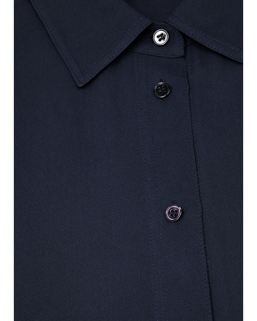 Vince Blue Stretch-silk Shirt