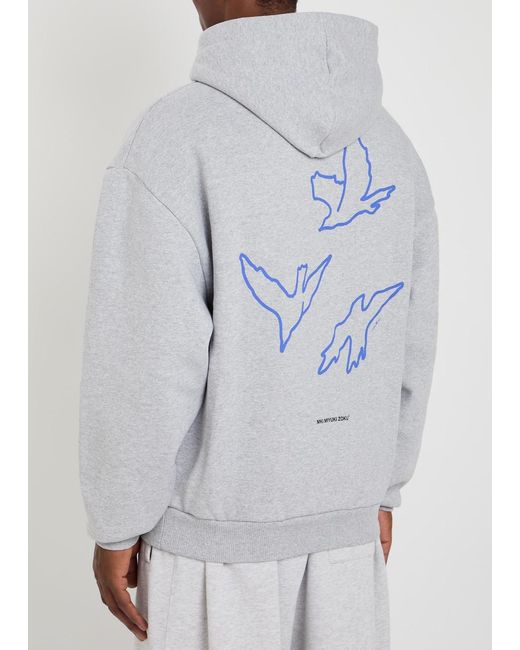 MKI Miyuki-Zoku Gray Flight Hooded Cotton-Blend Sweatshirt for men