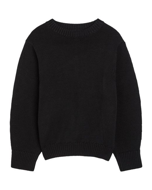 Totême Black Knitted Cotton-Blend Jumper
