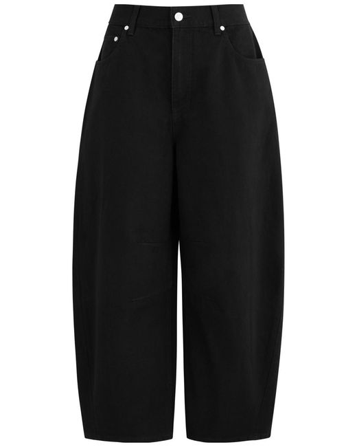 Helmut Lang Black Cocoon Cropped Barrel-Leg Jeans