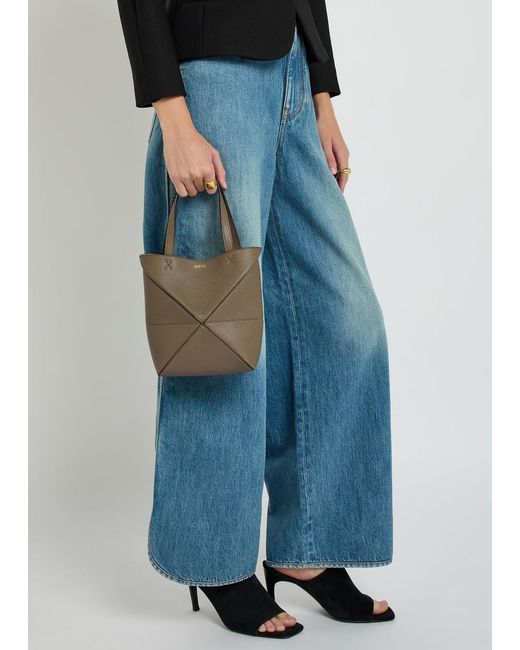 Loewe Natural Puzzle Fold Mini Leather Tote Bag