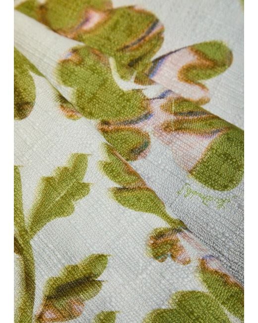 LaDoubleJ Green Swing Floral-Print Woven Mini Dress
