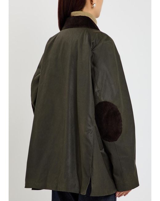 Totême Black Corduroy-Trimmed Waxed Cotton Jacket