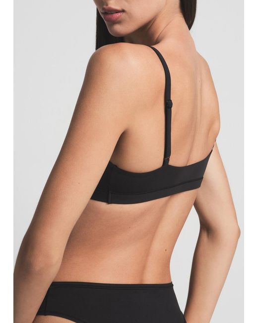 Skims Black Stretch-Jersey Scoop Bralette