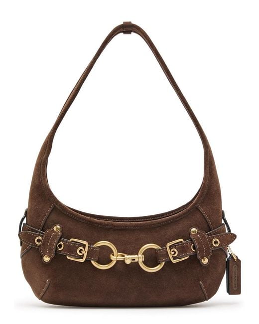 COACH Brown Belted Ergo 26 Suede Shoulder Bag