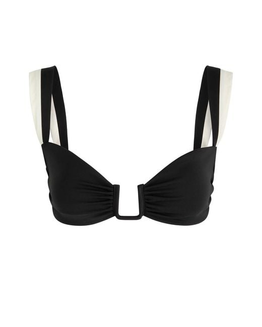 Away That Day Black Lido Unidici Designer Scoop Neck Bikini, M