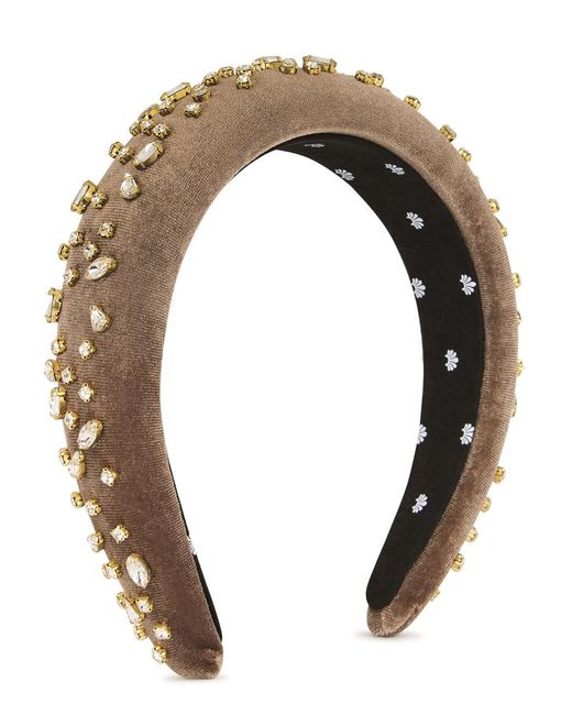 Lele Sadoughi Brown Mixed Shape Padded Headband