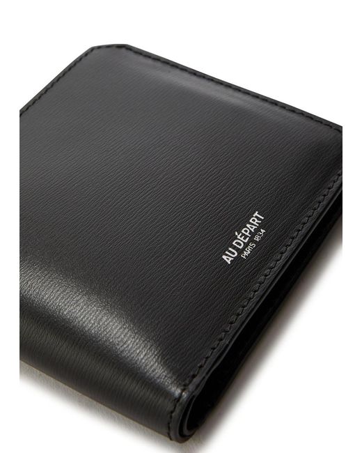 AU DEPART Black Printed Leather Wallet for men