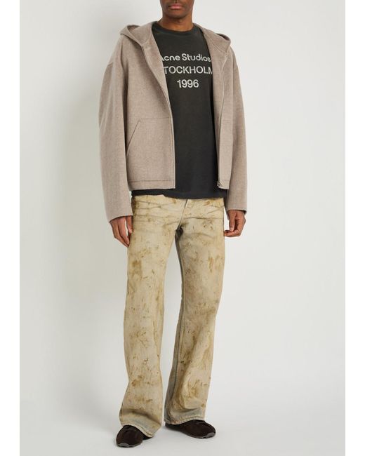 Acne Gray Doveria Hooded Wool And Cashmere-Blend Jumper for men