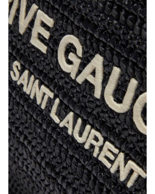 Saint Laurent Black Rive Gauche Raffia Tote, Raffia Bag,
