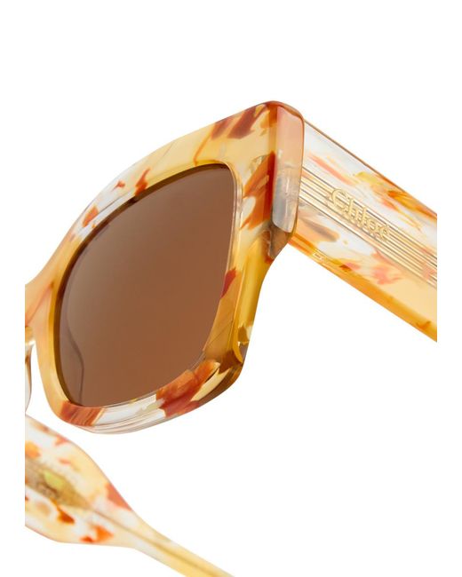 Chloé Brown Oversized Square-Frame Sunglasses