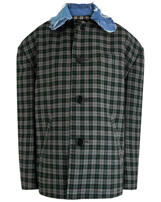 MERYLL ROGGE Black Double Face Check Wool-Blend Jacket