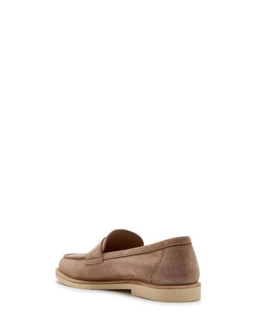 Brunello Cucinelli Brown Suede Loafers for men
