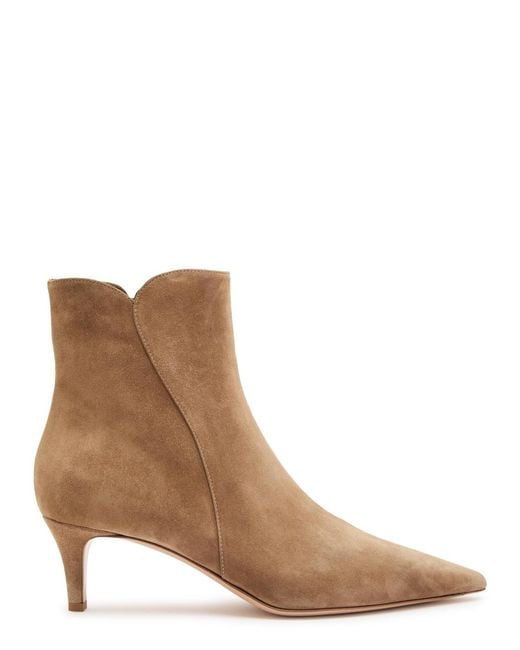 Gianvito Rossi Brown Levy 55 Suede Ankle Boots