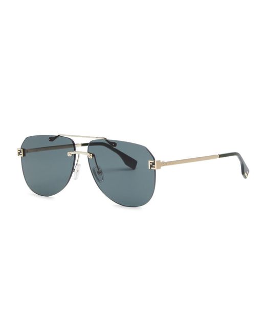 Fendi Blue Sky Rimless Aviator-style Sunglasses