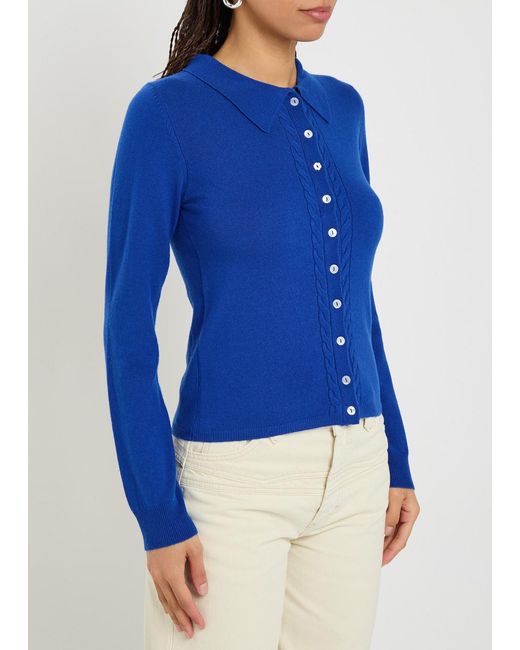 Damson Madder Blue Voula Wool And Cashmere-Blend Cardigan