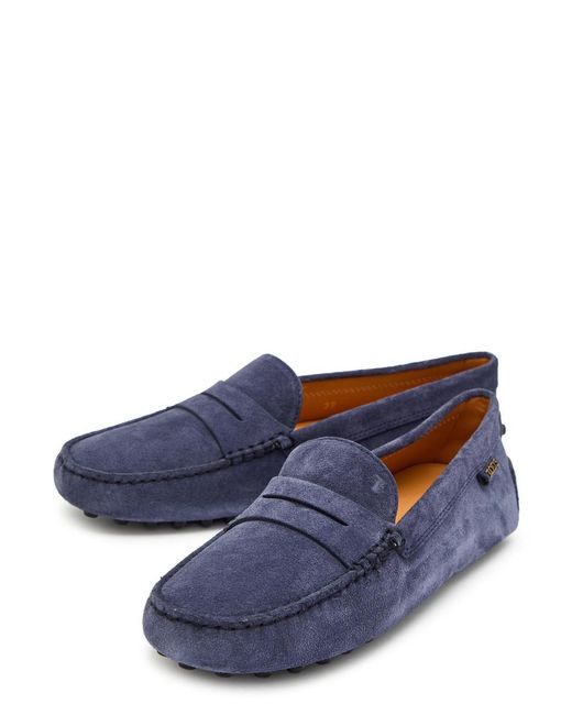 Tod's Blue Gommino Suede Loafers