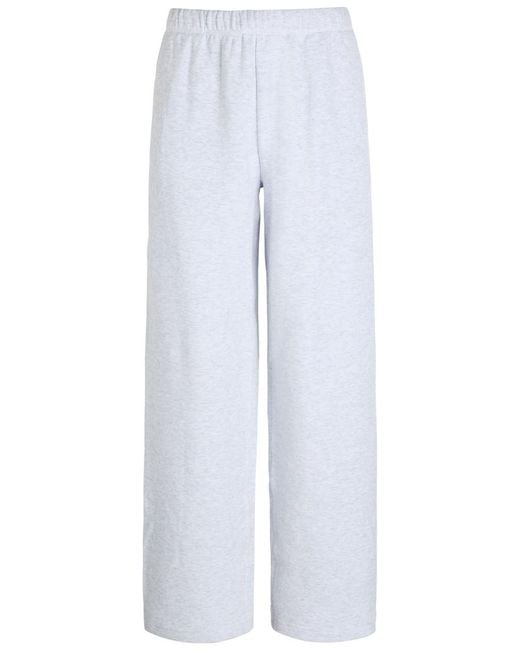 Skims White Cotton-Blend Straight-Leg Sweatpants