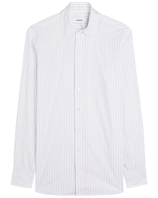 Lardini White Striped Cotton Shirt for men
